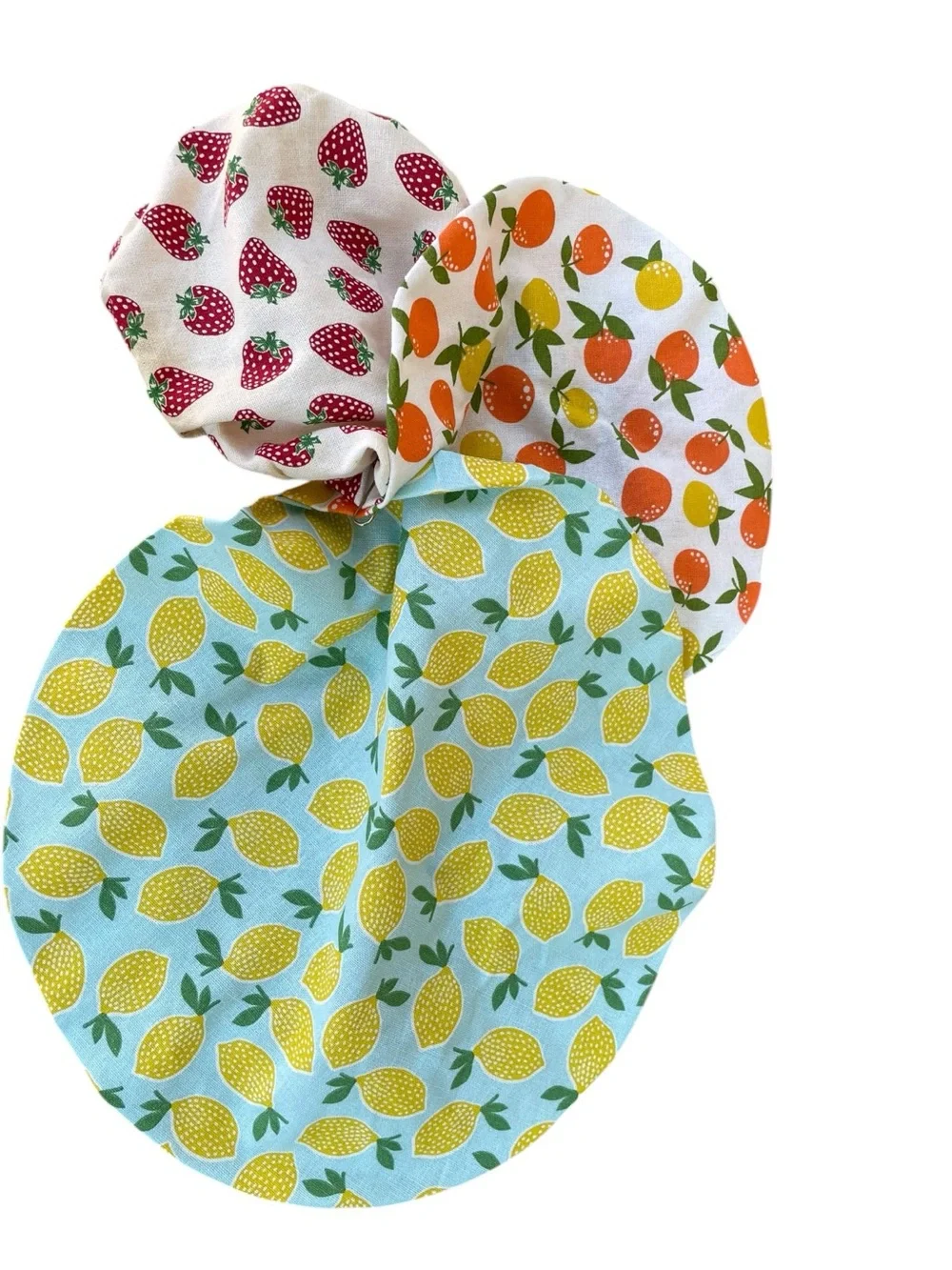 Fruit Pattern Reusable Cotton Bowl Covers Set of 3